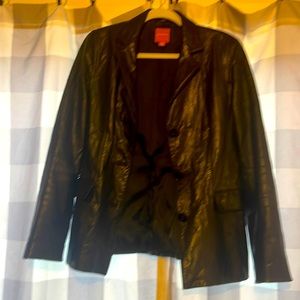 Black leather blazer